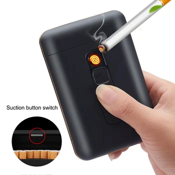 Portable USB Electronic Cigarette Case With Double Arc Lighter 20pcs Cigarette Box Holder USB Charging Lighter Gadgets For Men
Portable USB Electronic Cigarette Case With Double Arc Lighter 20pcs Cigarette Box Holder USB Charging Lighter Gadgets For Men