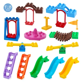 Duplos Blocks Amusement Park Accessory Slide Ladder Swing Seesaw Carousel Big Large-particle City Building Blocks Bricks DIY Toy
Duplos Blocks Amusement Park Accessory Slide Ladder Swing Seesaw Carousel Big Large-particle City Building Blocks Bricks DIY Toy