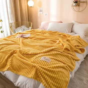 Solid Color Soft Blankets Flannel Blanket Warm Stripes Air Conditioning Throw Blanket for Sleeping Bed Linen
Solid Color Soft Blankets Flannel Blanket Warm Stripes Air Conditioning Throw Blanket for Sleeping Bed Linen