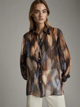 2020 new Spring Summer European Metallic Decorative Printed zaraing women blouse Shirt sheining vadiming female shirt Xdn9356
2020 new Spring Summer European Metallic Decorative Printed zaraing women blouse Shirt sheining vadiming female shirt Xdn9356