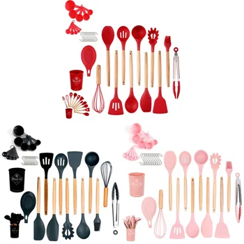 23pcs Wooden Handle Silicone Kitchenware Silicone Multicolor Kitchenware Household Non-stick Spatula Spoon Kitchen Gadget Set
23pcs Wooden Handle Silicone Kitchenware Silicone Multicolor Kitchenware Household Non-stick Spatula Spoon Kitchen Gadget Set