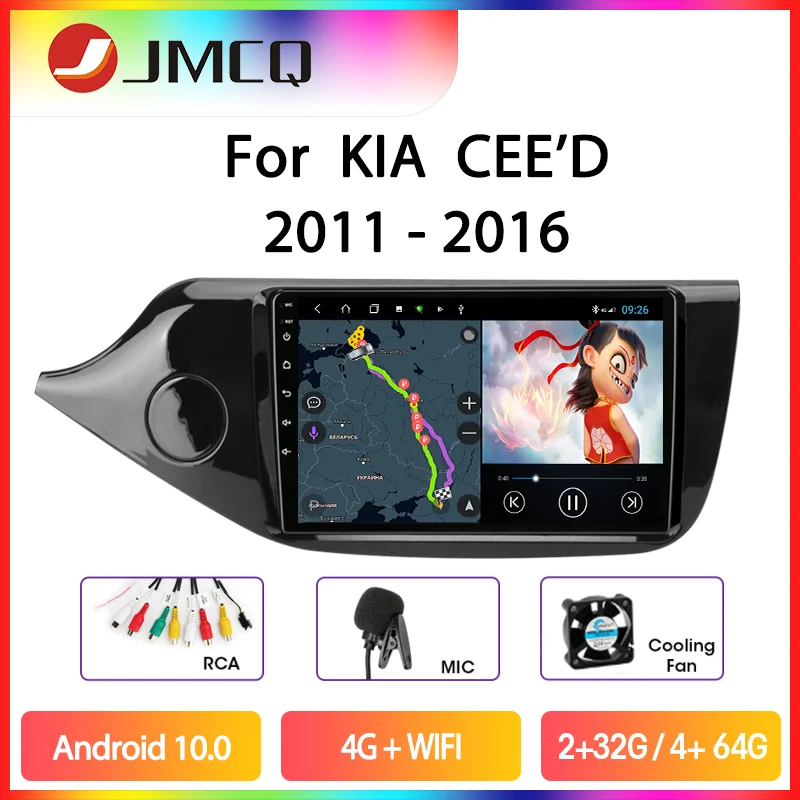 Автомобильная магнитола JMCQ Android 10 0 для KIA Cee 'd CEED JD 2012 2018 мультимедийный