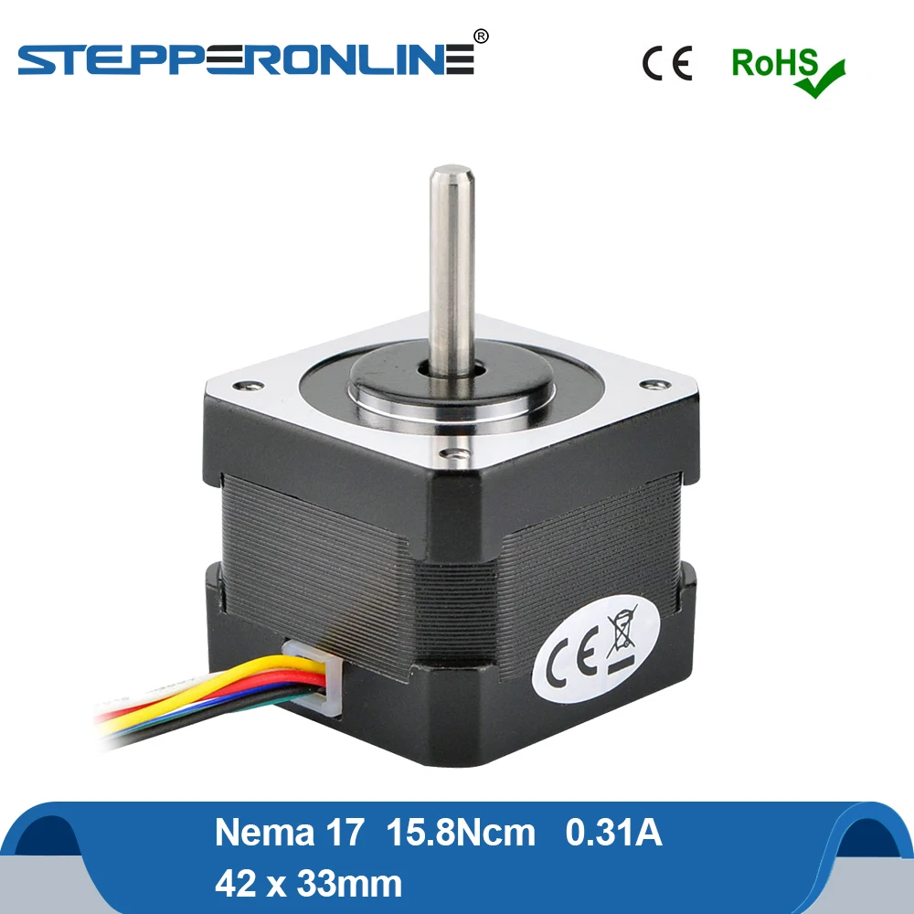 Nema17 Unipolar Stepper Motor 1.8deg 15.8Ncm Nema 17 Step Motor 0.31A 33mm 6-lead for CNC 3D Printer
Nema17 Unipolar Stepper Motor 1.8deg 15.8Ncm Nema 17 Step Motor 0.31A 33mm 6-lead for CNC 3D Printer