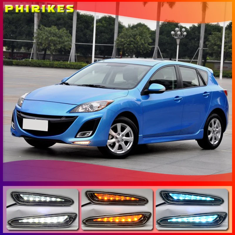 1 пара для Mazda 3 Mazda3 2010 2011 2012 2013 Светодиодные ДХО дневные ходовые светильник