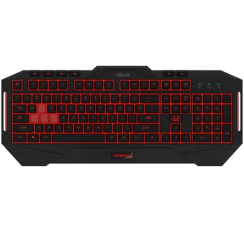 Keyboard ASUS Cerberus MKII 90YH0131-B2RA00 wired, membrane, backlight multicolor, USB, splash protection, color: black
Keyboard ASUS Cerberus MKII 90YH0131-B2RA00 wired, membrane, backlight multicolor, USB, splash protection, color: black