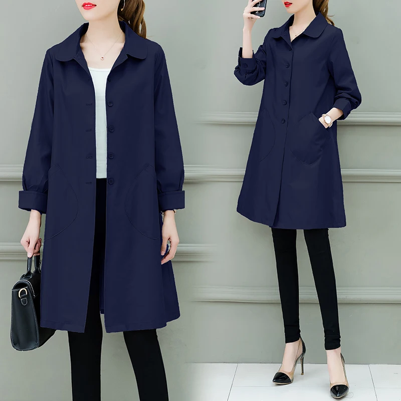 2019 Spring Autumn New Women Trench Coat Fashion Female Loose Long Thin Office Lady Wind Breaker Business Outerwear Tops | Женская