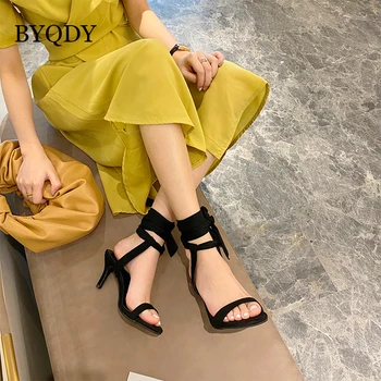 BYQDY Summer Fashion Ankle Strap Suede Woman Sandals Fashion PVC Thin High Heels Shoes Woman Open Toe Female Sandals Plus 41-44
BYQDY Summer Fashion Ankle Strap Suede Woman Sandals Fashion PVC Thin High Heels Shoes Woman Open Toe Female Sandals Plus 41-44