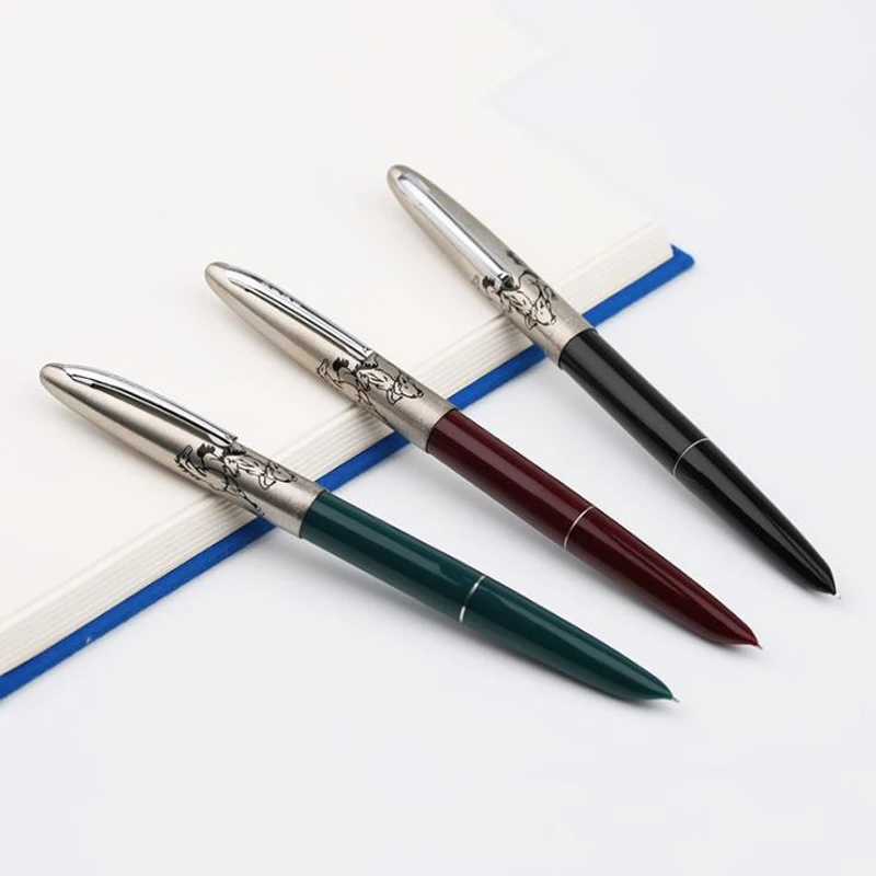 

HERO 329-2 Business Fountain Pen Arrow Mark 329 Horse Head Pattern Financial Ink Pen Iridium Fine Nib 0.5mm For Writing Pen