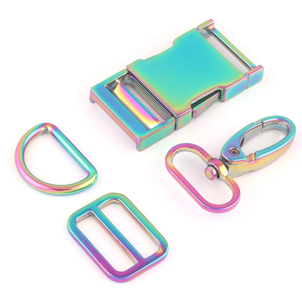 25mm Rainbow Metal Adjuster Slide Release Buckle,D Ring Strap Swivel Clasps Dog Collar Hardware Making Purse Backpack Webbing
25mm Rainbow Metal Adjuster Slide Release Buckle,D Ring Strap Swivel Clasps Dog Collar Hardware Making Purse Backpack Webbing