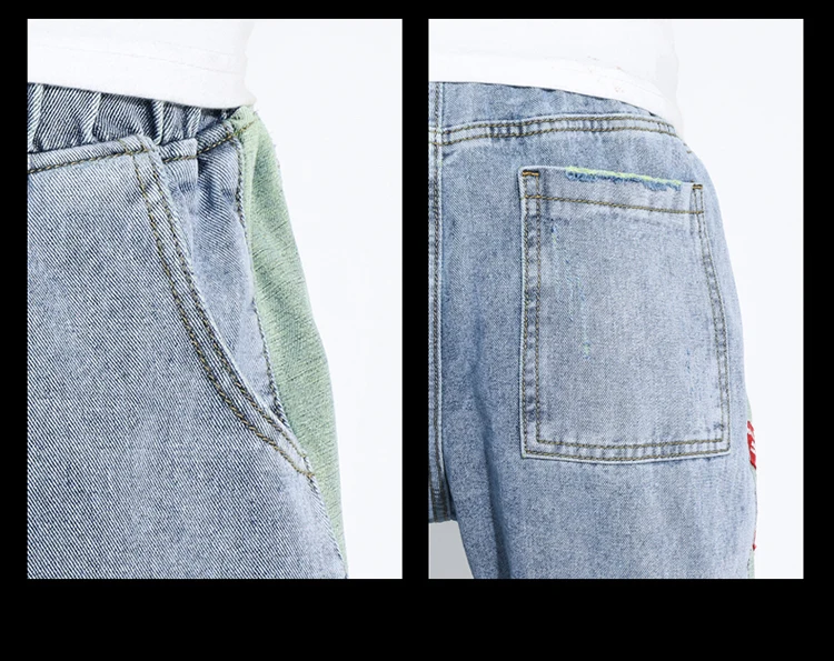Waliicorners Men Jeans Vintage Designer Loose Fit Multi Pockets Denim Cargo Pants Streetwear Hip Hop Harem Jeans 8