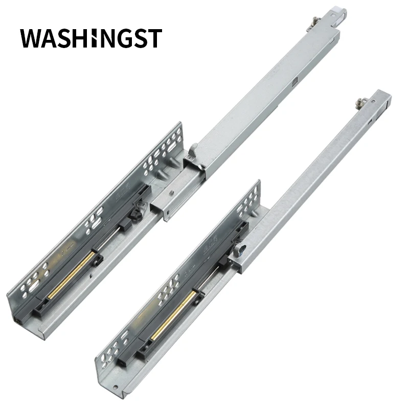 WASHINGST three-section cold-rolled Steel soft-closed bottom-mounted concealed drawer slide
WASHINGST three-section cold-rolled Steel soft-closed bottom-mounted concealed drawer slide