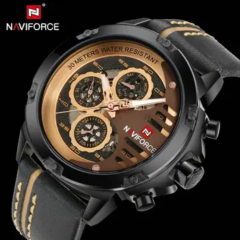 NAVIFORCE Fashion Quartz Watch Men Auto Date Skeleton Watches Luxury Leather Strap Waterproof Casual Wristwatch For Mens 2020
NAVIFORCE Fashion Quartz Watch Men Auto Date Skeleton Watches Luxury Leather Strap Waterproof Casual Wristwatch For Mens 2020