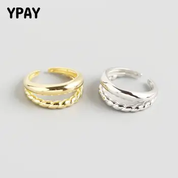 YPAY 100% Genuine 925 Sterling Silver Open Rings for Women Korea Japan INS Double Layers Smooth and Twist Finger Ring YMR1048
YPAY 100% Genuine 925 Sterling Silver Open Rings for Women Korea Japan INS Double Layers Smooth and Twist Finger Ring YMR1048