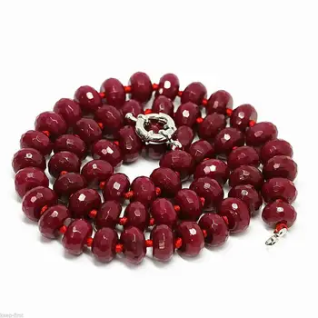 Natural Faceted 5x8mm Red Ruby stone Abacus Beads Necklace 18" AAA 
Natural Faceted 5x8mm Red Ruby stone Abacus Beads Necklace 18" AAA
