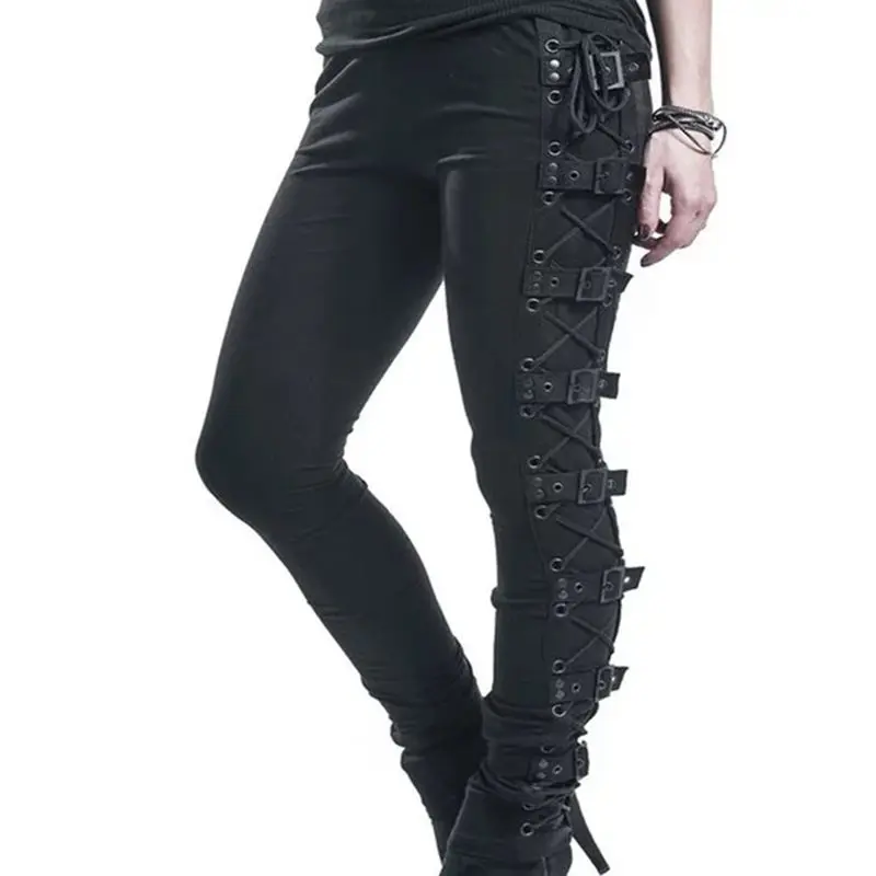Gothic Punk Lace Up Casual Cargo Pants Women Buckle Rock Dark Black Pantalons High Waist Plus Size Trousers S-5XL Pants
Gothic Punk Lace Up Casual Cargo Pants Women Buckle Rock Dark Black Pantalons High Waist Plus Size Trousers S-5XL Pants