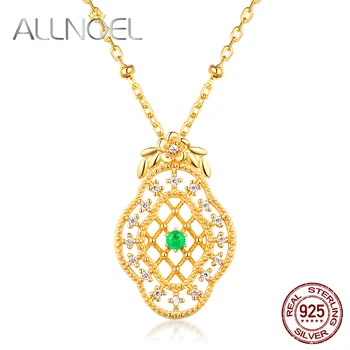ALLNOEL 925 Sterling Silver Necklace For Women 100% Natural Emerald White Zircon Gold Necklaces Engagement Wedding Fine Jewelry
ALLNOEL 925 Sterling Silver Necklace For Women 100% Natural Emerald White Zircon Gold Necklaces Engagement Wedding Fine Jewelry