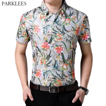 Floral Bronzing Print Men Shirt Casual Slim Fit Mens Summer Shirts Button Up Shirt Men Soft Smooth Chemise Homme Camisas Hombre
Floral Bronzing Print Men Shirt Casual Slim Fit Mens Summer Shirts Button Up Shirt Men Soft Smooth Chemise Homme Camisas Hombre