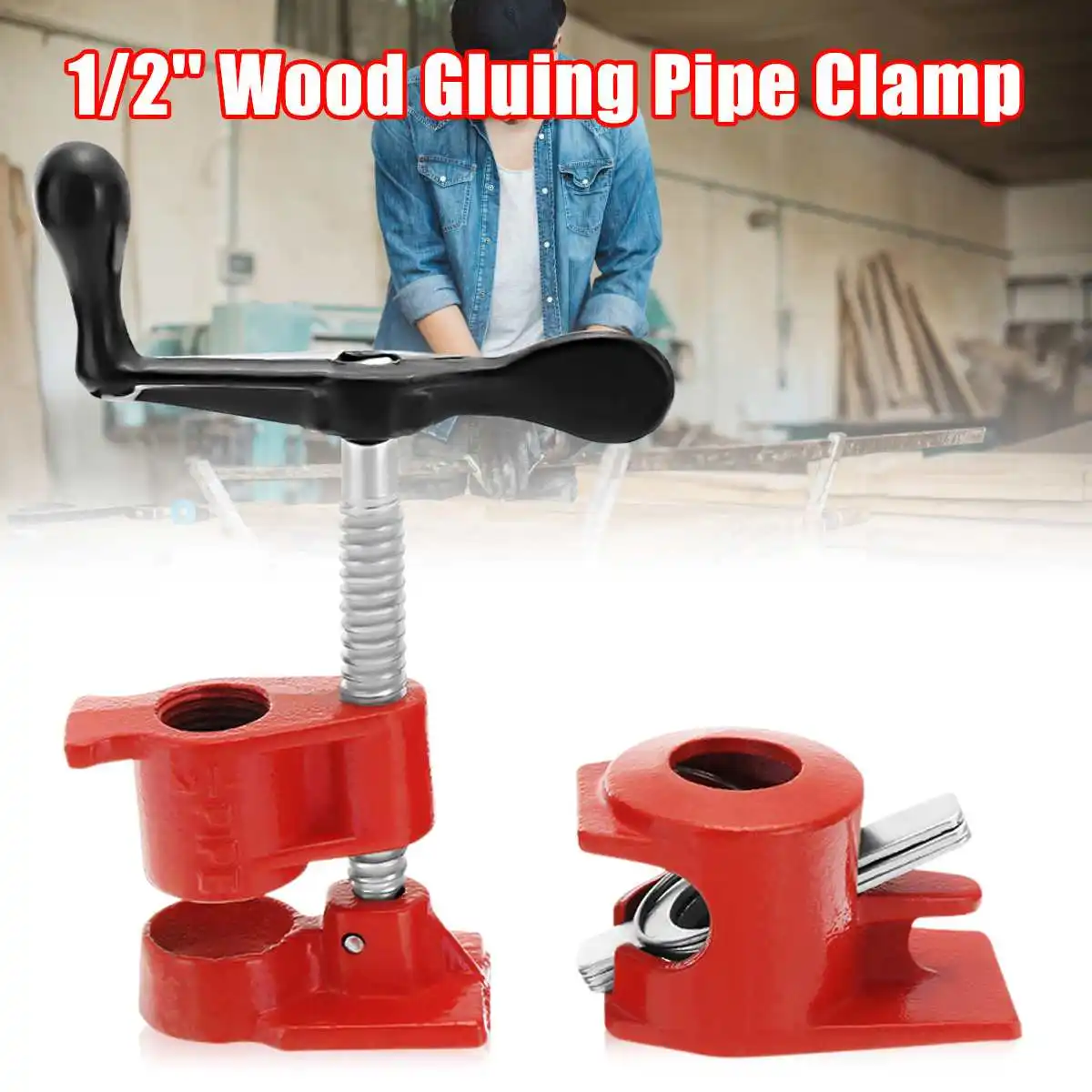 1/2inch Heavy Duty Pipe Clamp for Woodworking Wood Gluing Pipe Clamp Steel Cast Iron Pipe Clamp Fixture Carpenter Hand Tool
1/2inch Heavy Duty Pipe Clamp for Woodworking Wood Gluing Pipe Clamp Steel Cast Iron Pipe Clamp Fixture Carpenter Hand Tool