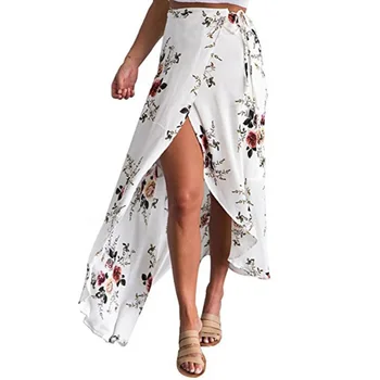Women Irregular Long Skirt 2018 Summer Boho Vintage Floral Print Side Slit Wrap Maxi Skirt Girl Waist Skirts female Lace up 1
Women Irregular Long Skirt 2018 Summer Boho Vintage Floral Print Side Slit Wrap Maxi Skirt Girl Waist Skirts female Lace up 1