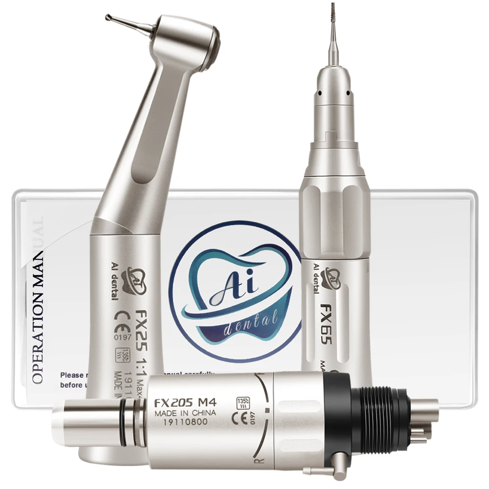 10 Set Dental lab instruments FX 205 low speed set FX25 contra angle FX65 straight handpiece and air motor FX series from Foshan
10 Set Dental lab instruments FX 205 low speed set FX25 contra angle FX65 straight handpiece and air motor FX series from Foshan