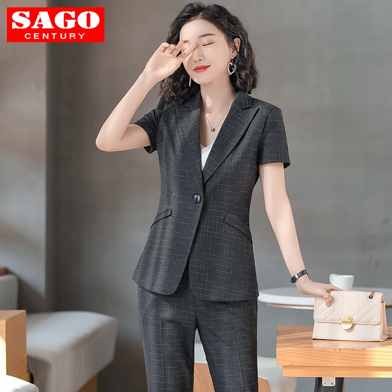 Women Short Sleeve Suit Blazer Jacket Trousers Pants Set Office Lady Formal Peak Lapel Collar Striped Elegant Fashion Work Wear
Women Short Sleeve Suit Blazer Jacket Trousers Pants Set Office Lady Formal Peak Lapel Collar Striped Elegant Fashion Work Wear