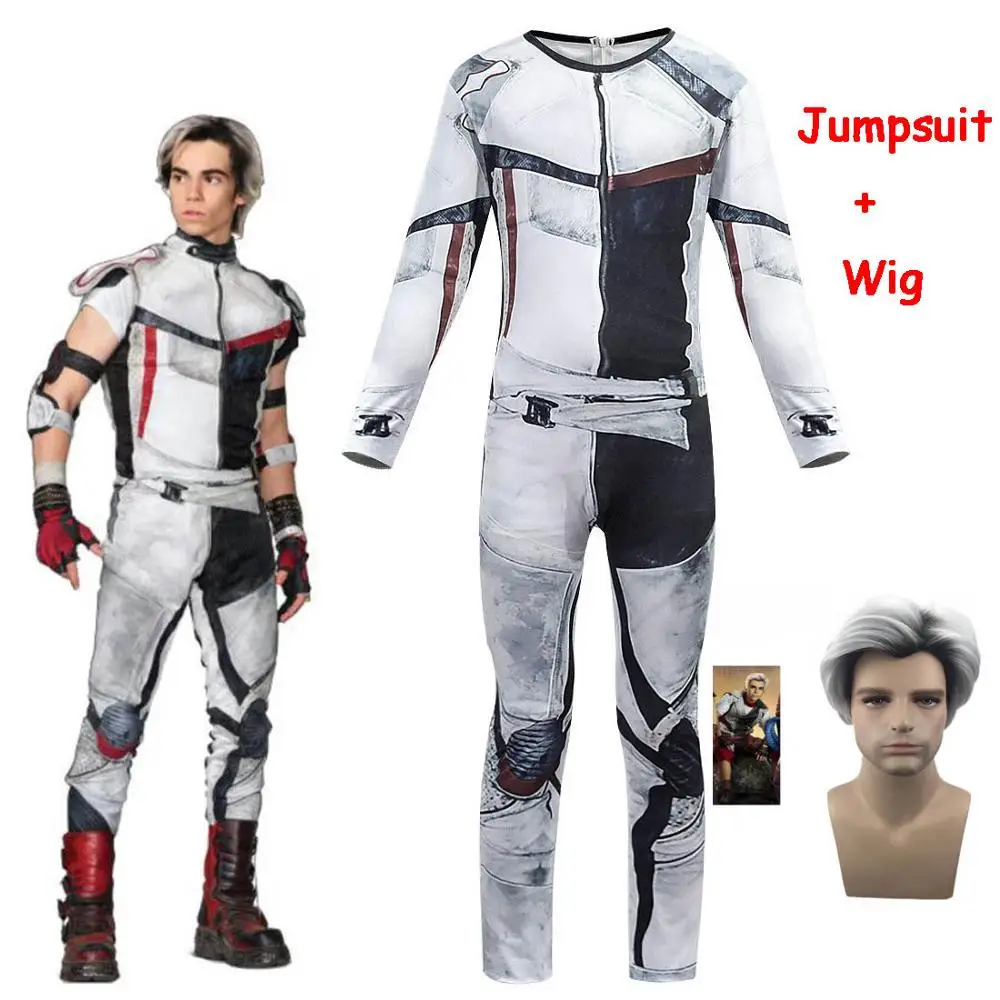 Descendants 3 Carlos Gradient Black Grey Color Synthetic kid Cosplay Wig + Jumpsuits Set Halloween Party Costume for Kids Boys
Descendants 3 Carlos Gradient Black Grey Color Synthetic kid Cosplay Wig + Jumpsuits Set Halloween Party Costume for Kids Boys