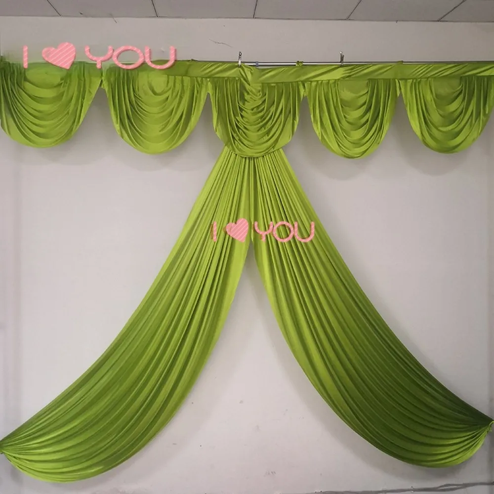 

3M Width Custom Color Ice Silk Drape Swag Decoration for Event Party Wedding Backdrop Curtain Swag for Stage Background