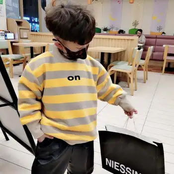 2020 winter new plus velvet striped T-shirt boys bottoming shirt Western style striped long-sleeved wild striped sweater
2020 winter new plus velvet striped T-shirt boys bottoming shirt Western style striped long-sleeved wild striped sweater