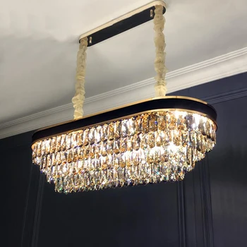 Modern luxury crystal restaurant chandelier simple living room black personality led rectangular decorative lights
Modern luxury crystal restaurant chandelier simple living room black personality led rectangular decorative lights