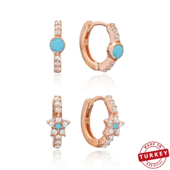 925 Sterling Silver Hoop Earrings Turquoise Stone Round Design Turkish Design Mint Jewelry
925 Sterling Silver Hoop Earrings Turquoise Stone Round Design Turkish Design Mint Jewelry