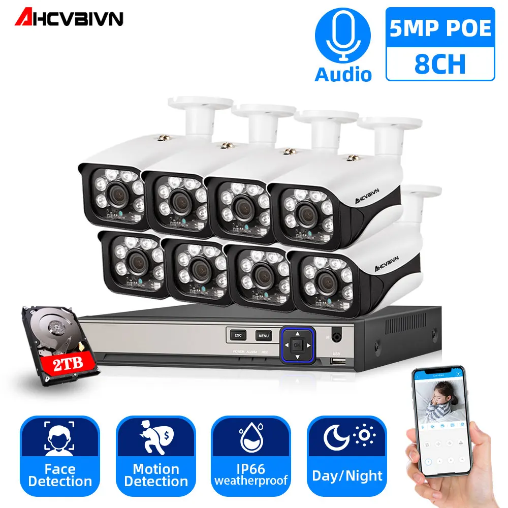 Face Detection Recognition 8CH 5MP Wireless NVR POE Security Camera System Outdoor CCTV Video Surveillance Video Recorder Kit
Face Detection Recognition 8CH 5MP Wireless NVR POE Security Camera System Outdoor CCTV Video Surveillance Video Recorder Kit