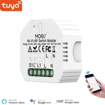 2Pcs 90-250V 10A WiFi + RF433 Smart Relay Switch Module 1 Gang 1/2 Way Smart Life/Tuya App Control Work With Alexa Google Home
2Pcs 90-250V 10A WiFi + RF433 Smart Relay Switch Module 1 Gang 1/2 Way Smart Life/Tuya App Control Work With Alexa Google Home