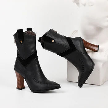 2020 high heels dress party shoes women mid calf boots pointed toe warm autumn winter boots ladies black brown green size 34-43
2020 high heels dress party shoes women mid calf boots pointed toe warm autumn winter boots ladies black brown green size 34-43