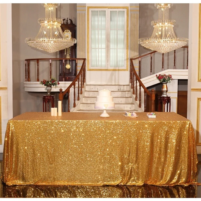 Rectangular Sequin Tablecloth Cafe Glitter Round & Polyester Table Cloth For Wedding Party Decor Banquet Home Suppli | Дом и сад