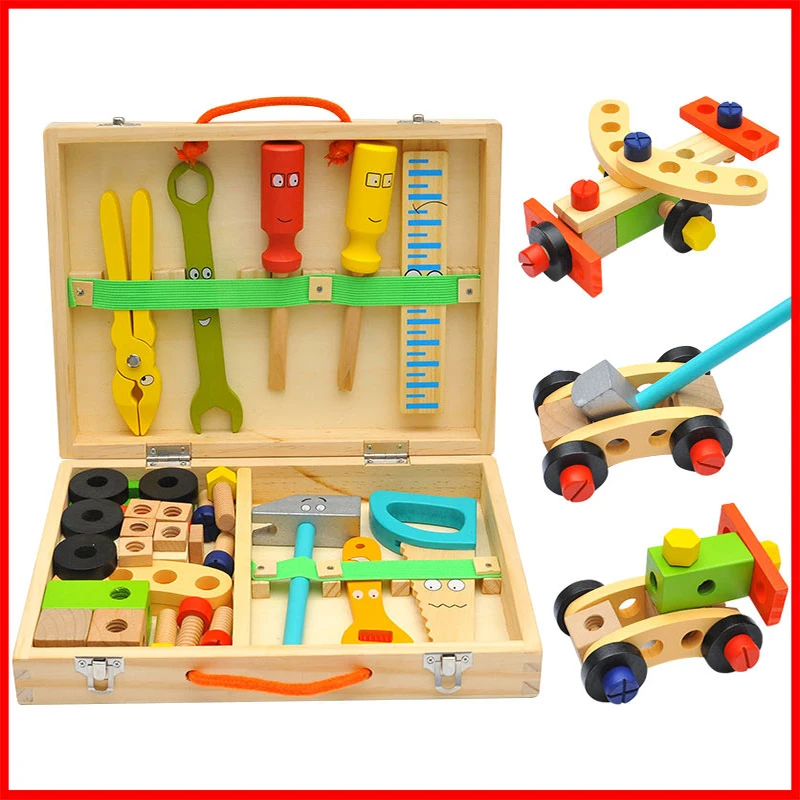 Montessori Wooden Tool Toys Simulation Boy Toolbox Set Accessories Set Play House Boys Kids Educational Construction oodler toys
Montessori Wooden Tool Toys Simulation Boy Toolbox Set Accessories Set Play House Boys Kids Educational Construction oodler toys