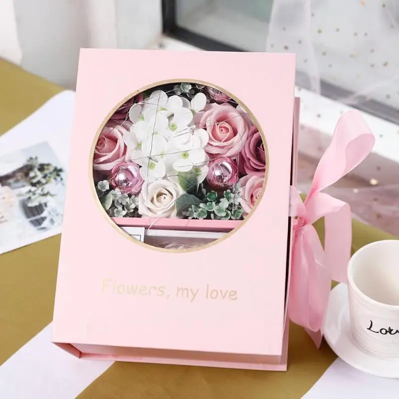 rose soap flower simulation roses bouquet gift box valentines