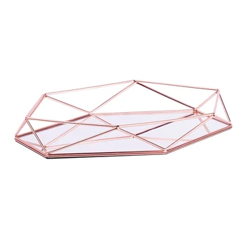 Three-Dimensional Wrought Iron Storage Tray Nordic Minimalist Rose Gold Mirror Bottom Geometry Hexagonal Tray Home Decoration
Three-Dimensional Wrought Iron Storage Tray Nordic Minimalist Rose Gold Mirror Bottom Geometry Hexagonal Tray Home Decoration