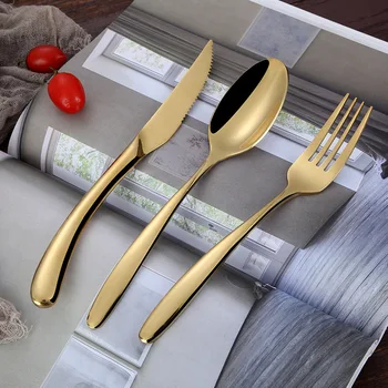 Costa European Style Steak Knife, Fork and Spoon Set Gold Knife and Fork Three-piece Set Stainless Steel Western Food Cutlery Se
Costa European Style Steak Knife, Fork and Spoon Set Gold Knife and Fork Three-piece Set Stainless Steel Western Food Cutlery Se