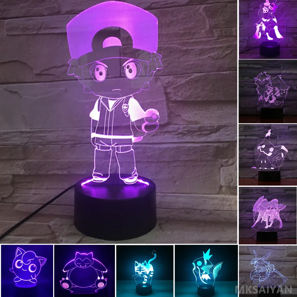 Anime Figure Pokemon 3D Led Ash Ketchum Magikarp Snorlax Lighting Decor Home Action Toys Set Jigglypuff Lamp Model Figurine Doll
Anime Figure Pokemon 3D Led Ash Ketchum Magikarp Snorlax Lighting Decor Home Action Toys Set Jigglypuff Lamp Model Figurine Doll