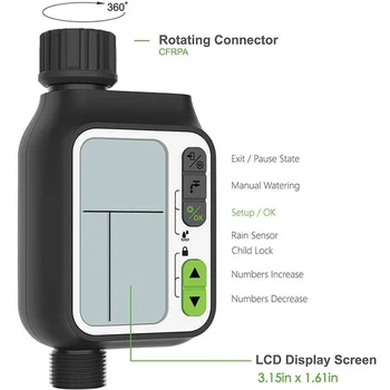 Waterproof LCD Screen Outdoor Garden With Rain Sensor Adjustable Tool Water Timer Automatic Irrigation Device Home Lawn
Waterproof LCD Screen Outdoor Garden With Rain Sensor Adjustable Tool Water Timer Automatic Irrigation Device Home Lawn