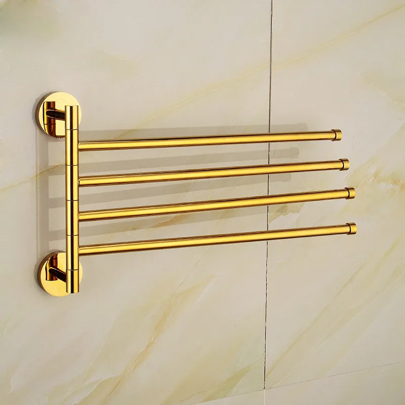 Фото Towel Bars Gold Brass 2-4 Swivel Bathroom Rail Rack Bath Holder Accessories Free Shipping | Обустройство дома