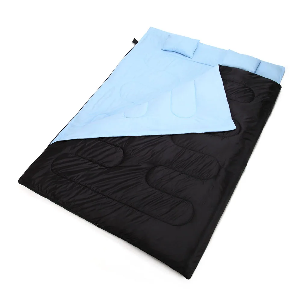 86"x60" Double Thermal Sleeping Bag 450g/m2 hollow fiber 2 Person Outdoor Camping Hiking Sleeping Bag with 2 Pillows
86"x60" Double Thermal Sleeping Bag 450g/m2 hollow fiber 2 Person Outdoor Camping Hiking Sleeping Bag with 2 Pillows