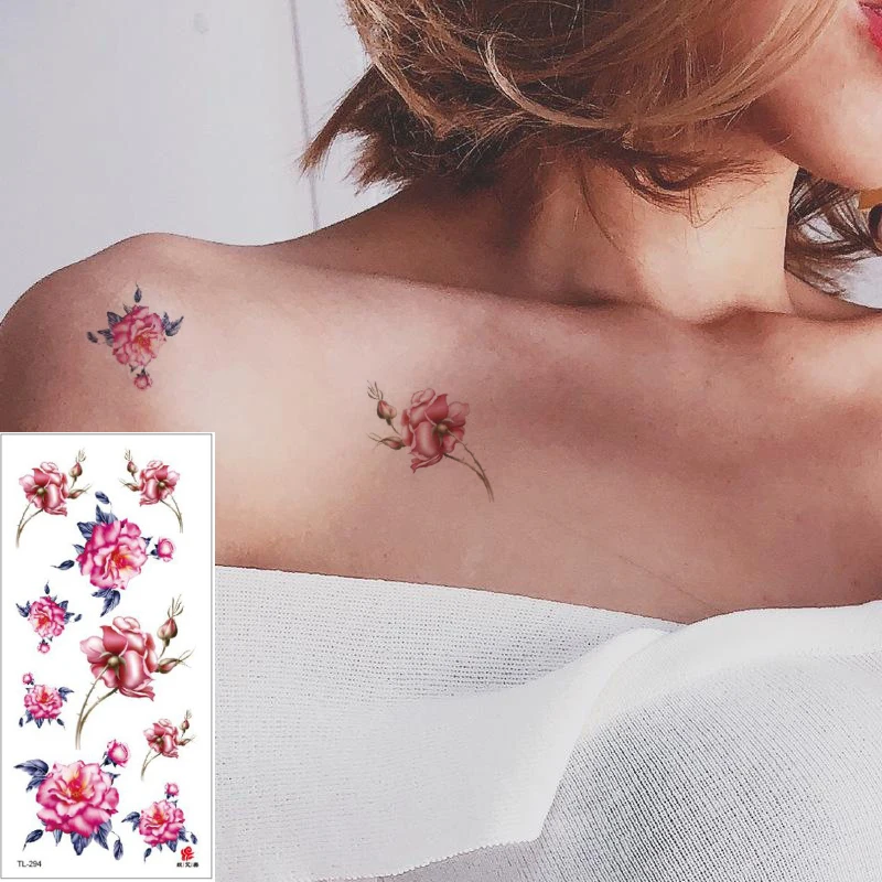 Pink Blue Small Peony Flower Body Art Tattoo Temporary Waterproof Chest Arm Hands Neck Makeup Decal for Woman Kid Tattoo Sticker
Pink Blue Small Peony Flower Body Art Tattoo Temporary Waterproof Chest Arm Hands Neck Makeup Decal for Woman Kid Tattoo Sticker