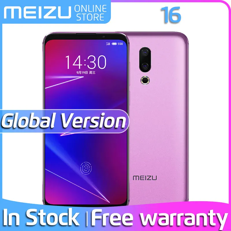 Телефон Meizu 16 глобальной версии 6 ГБ ОЗУ 64 128 ПЗУ Snapdragon 710 FHD экран дюймов двойная