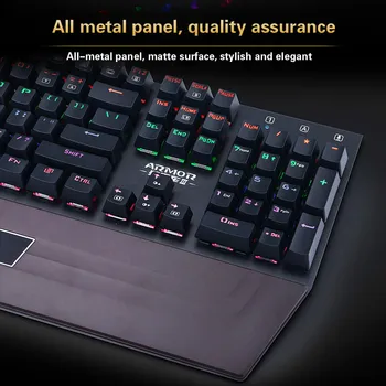 English Backlit Keyboard LED USB Wired Colorful Breathing Waterproof Computer Crack Gaming Mechanical Keyboard
English Backlit Keyboard LED USB Wired Colorful Breathing Waterproof Computer Crack Gaming Mechanical Keyboard