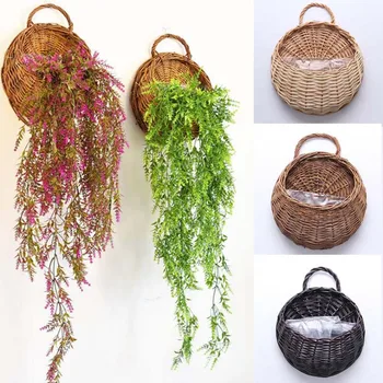 1Pcs Wall Hanging Natural Wicker Woven Flower Basket Planter Rattan Vase Basket Home Garden Wall Decoration Storage Container
1Pcs Wall Hanging Natural Wicker Woven Flower Basket Planter Rattan Vase Basket Home Garden Wall Decoration Storage Container