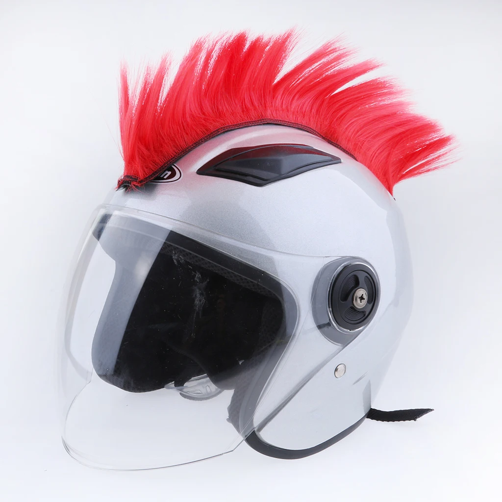 2pcs DIY Helmet Mohawk Hair Punk Hair for Motorcycle Ski Snowboard Helmets - Red and Blue, 30cm 2pcs DIY Helmet Mohawk Hair Punk Hair for Motorcycle Ski Snowboard Helmets - Red and Blue, 30cm