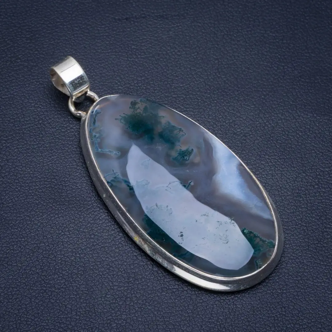Natural Moss Agate Handmade Unique 925 Sterling Silver Pendant 2" B3006
Natural Moss Agate Handmade Unique 925 Sterling Silver Pendant 2" B3006
