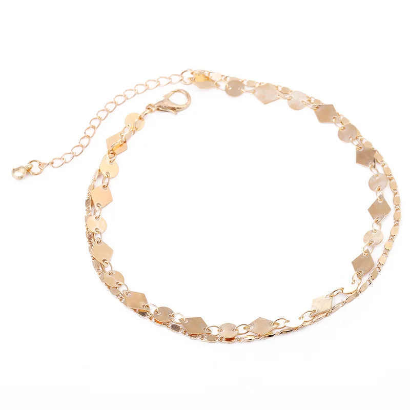 Simple Beach Multilayer Foot Chain Anklets Gold Silver Geometric Sequins Adjustable Footchain Anklet Bracelets for Women Jewelry
Simple Beach Multilayer Foot Chain Anklets Gold Silver Geometric Sequins Adjustable Footchain Anklet Bracelets for Women Jewelry