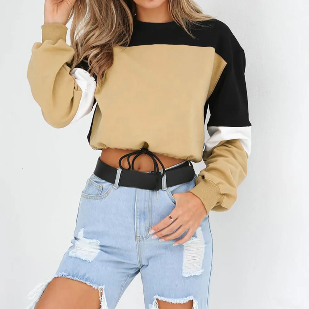 Women Hoodies Fashion Kpop Patchwork Loose Muti Color Female Sweatshirt Sexy Drawstring O-neck Street Short Pullover Plus Size
Women Hoodies Fashion Kpop Patchwork Loose Muti Color Female Sweatshirt Sexy Drawstring O-neck Street Short Pullover Plus Size